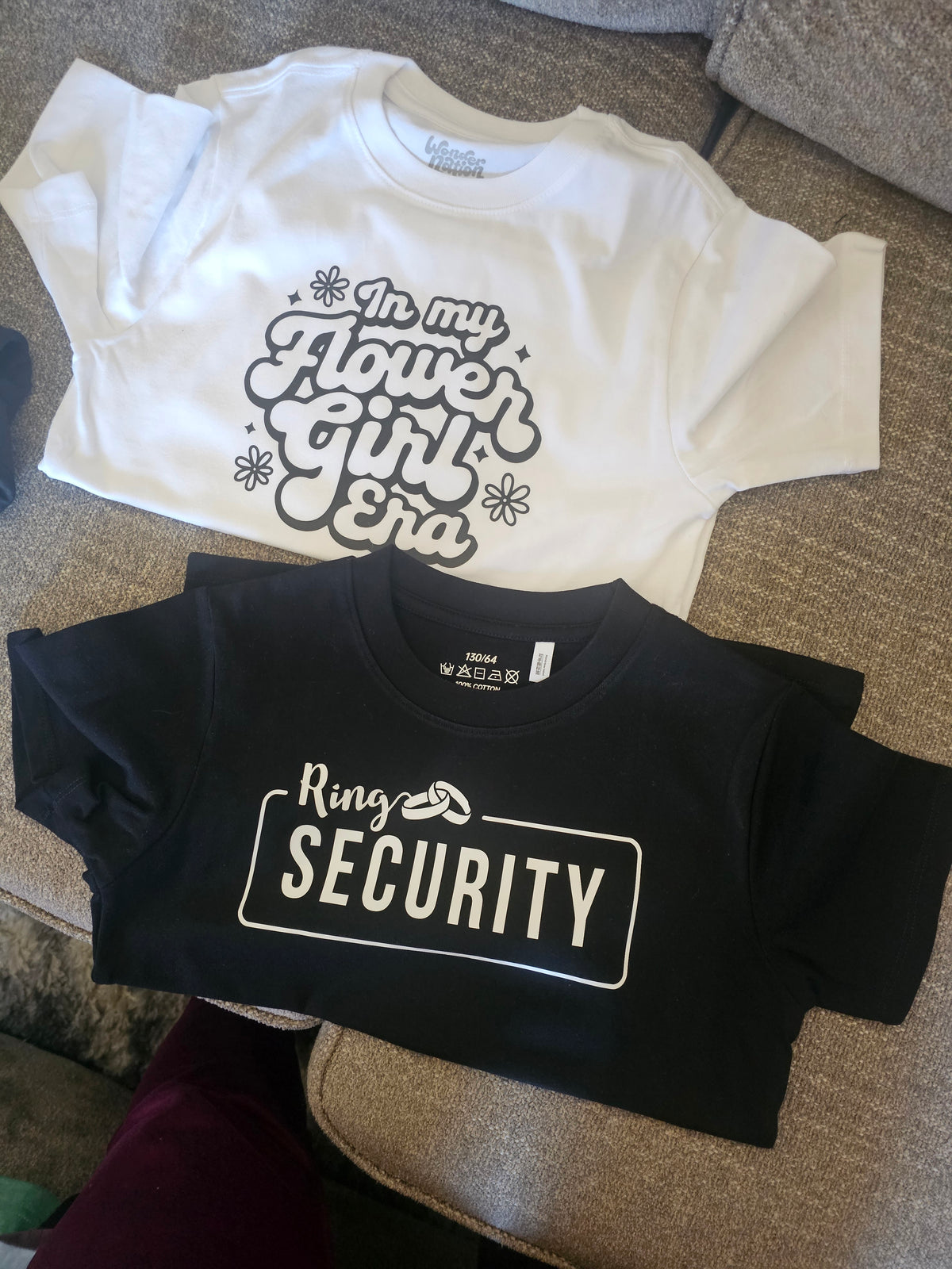Flower girl and ring bearer shirts you get 2 in this order